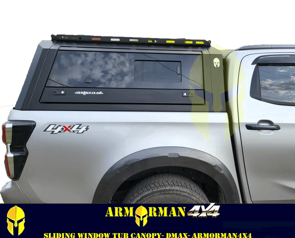 Stainless steel side glass tub canopy for D-max - Armorman 4x4